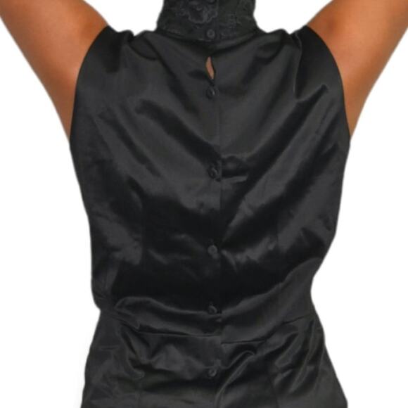 Vintage Jer Marai Jumpsuit Black Lingerie Nylon 60s Lace Loungewear Size Medium - Picture 6 of 16